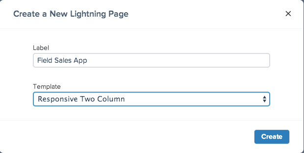 Create a New Lightning Page